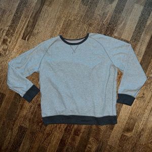 Lands’ End Sweatshirt Mens XL 42-44 Serious Sweats Crewneck Pullover Gray